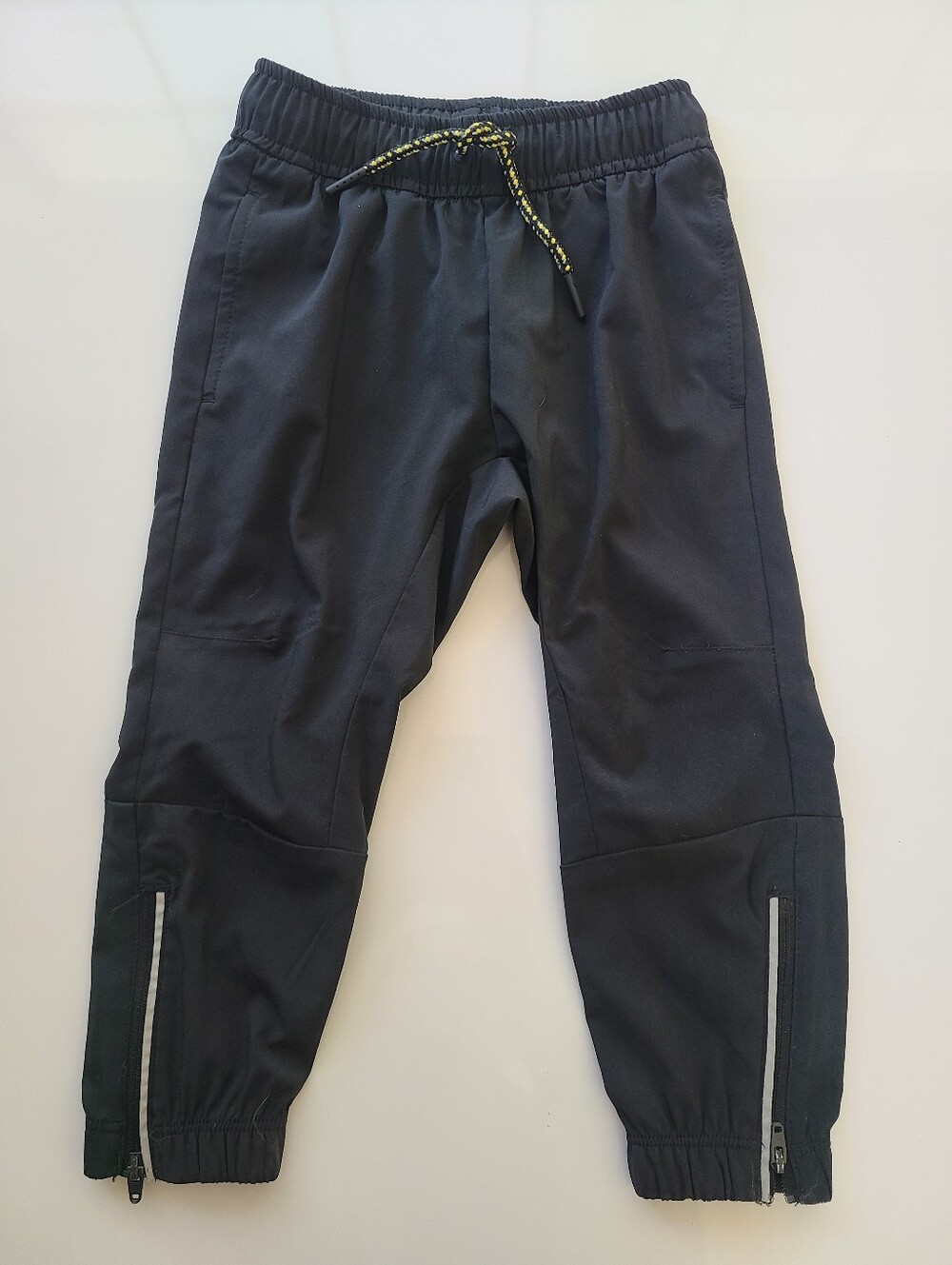 Hanna Andersson Woven Black Jogger Pants with Reflective Zip Detail